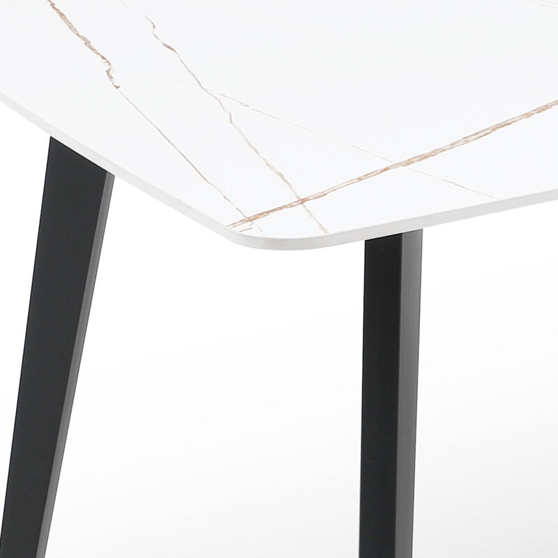 Streamdale Porcelain Dining Table White 70"