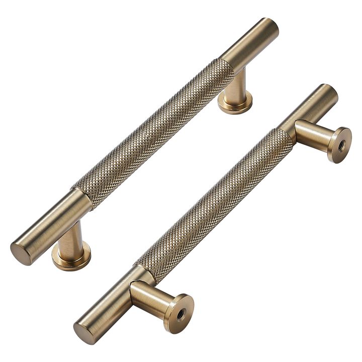 khtumeware 10 Pack 6 Inch(152mm) Drawer Handles Knurled Antique Champagne Bronze Cabinet Pulls Drawer Pulls Kitchen Hardware Kit