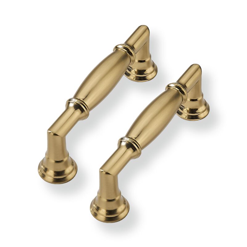 CABDM 2 Pack 3 Inch Hole Center Champagne Bronze Cabinet Pulls Heavy Duty Solid Antique Cabinet Pulls Kitchen Vintage Cabinet Ha