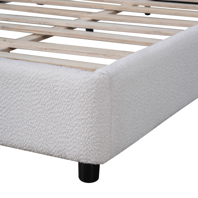 Christopher Knight Home Paxton Modern Boucle Upholstered Bed with Half-Round Curved Headboard image number 6