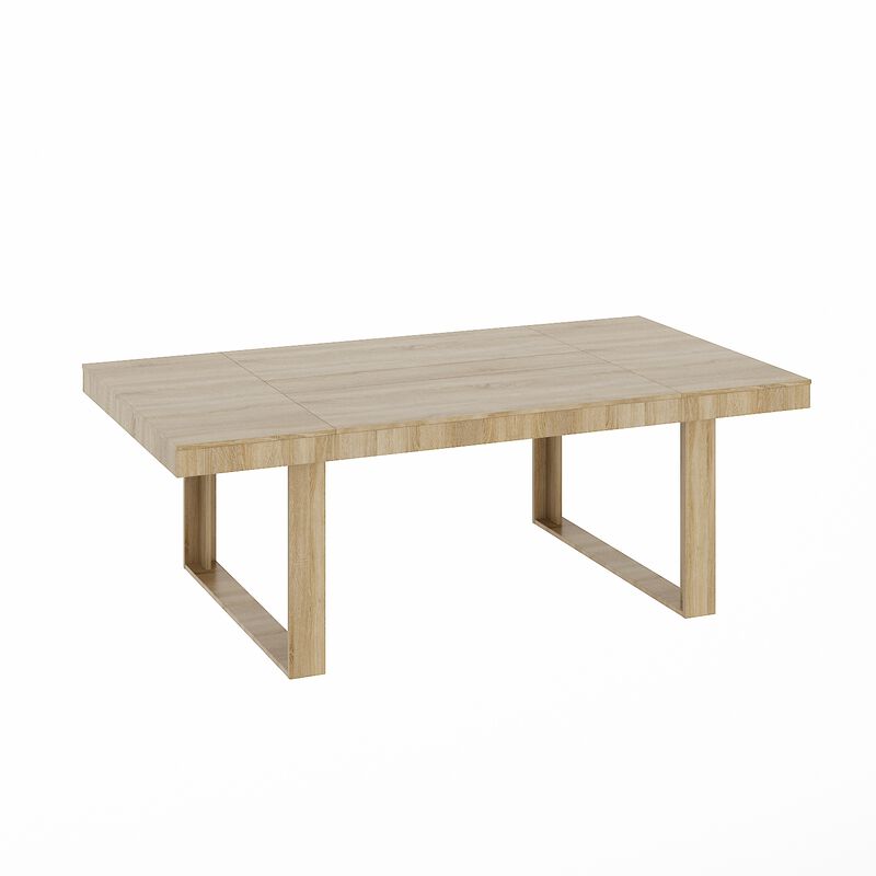 86.6 in. Width, Retangular Wood Grain Wooden Computer Desk, Writing Desk, Natural with Wooden Frame