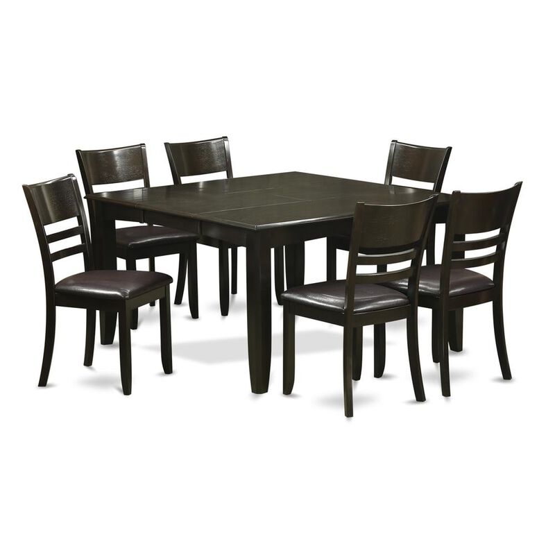 7 Pc Dining set-Dinette Table with Leaf and 6 Kitchen Chairs.