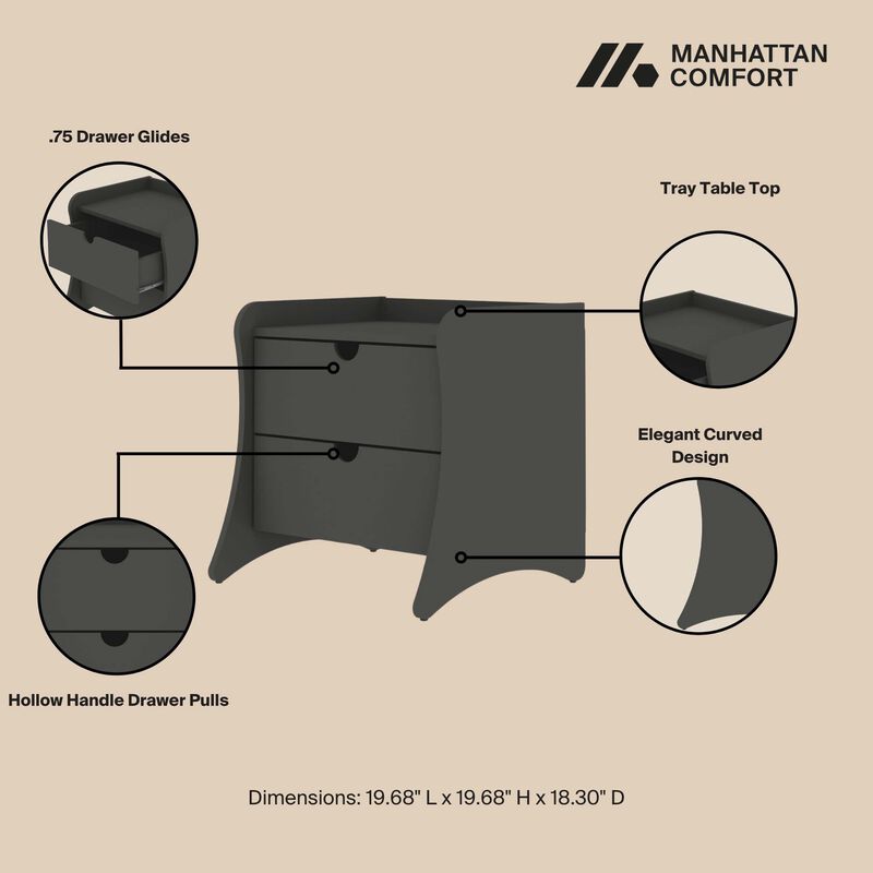 Coney Gray Nightstands (Set of 2)