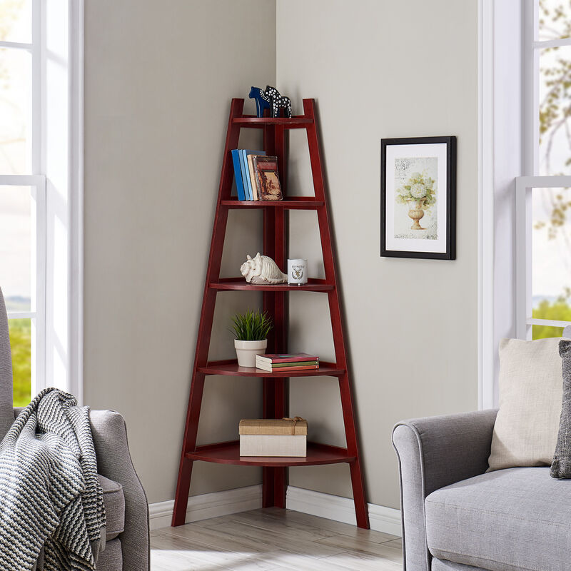 Five Tier Corner Ladder Display Bookshelf