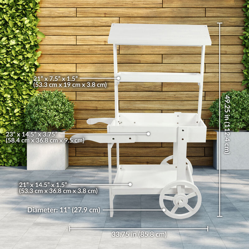 Sunnydaze Country Market Flower Stand Raised Garden Bed - White