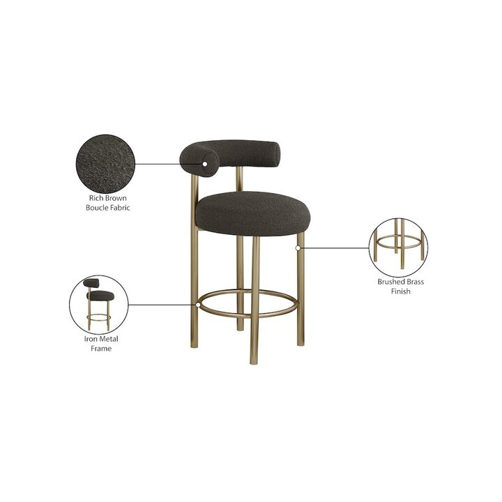 Meridian Furniture Bordeaux Boucle Fabric Stool, Set of 2