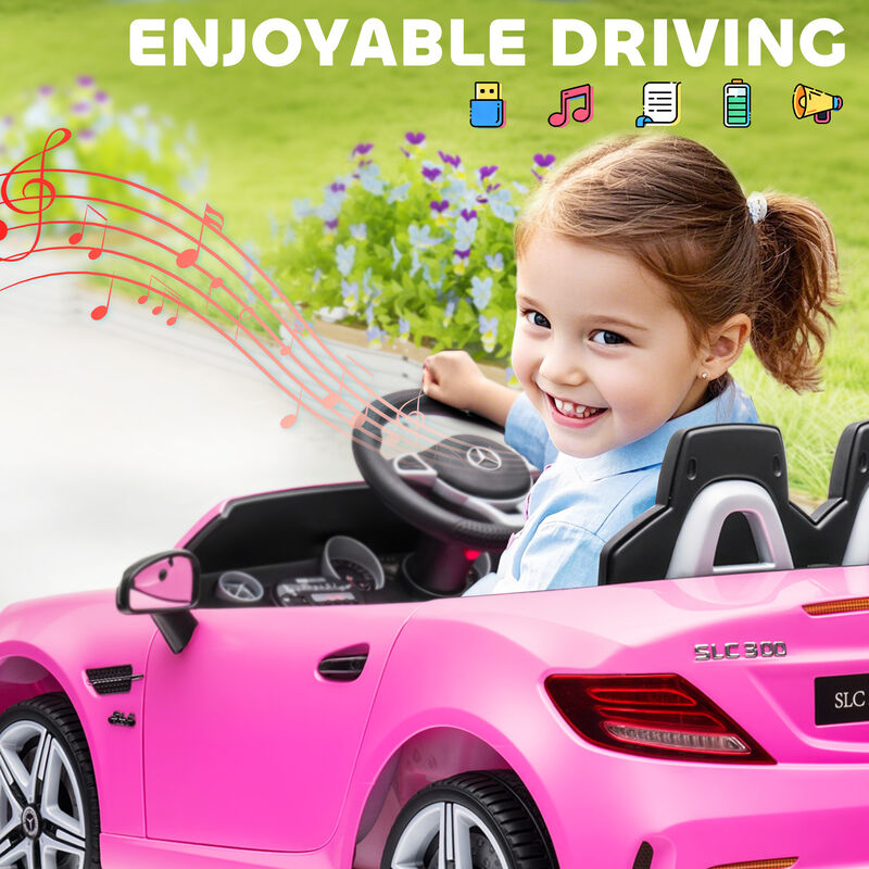 BreeBe Mercedes SLC 300 Licensed Kids Electric Car with Remote Control, 12V Battery Powered Kids Ride on Car with Music, Lights image number 5