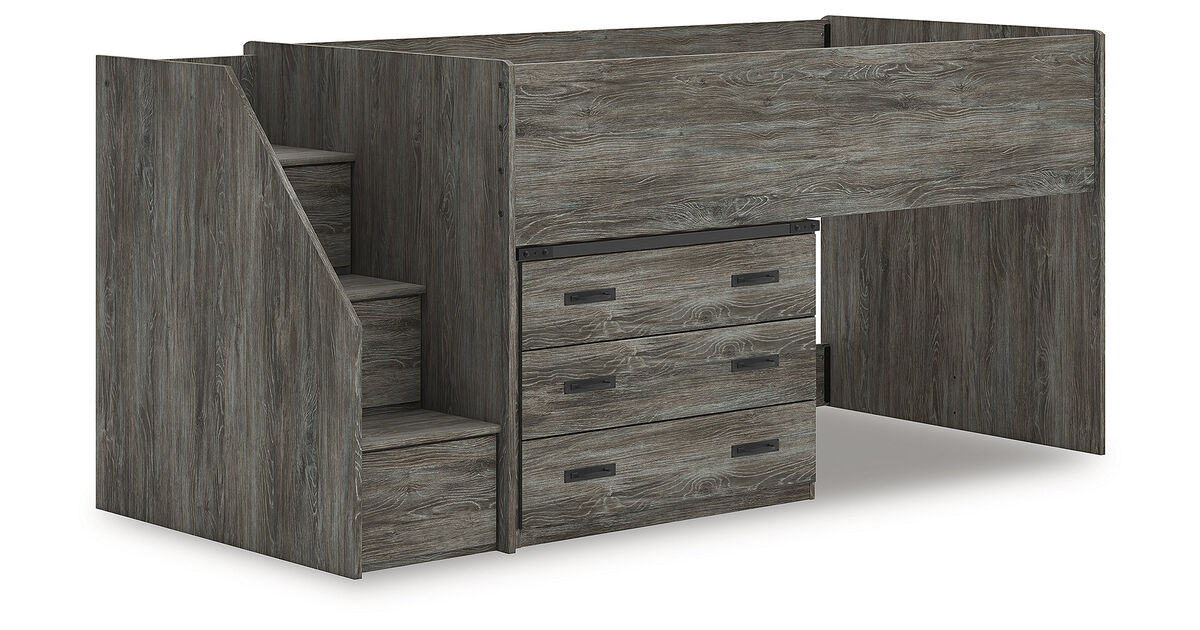 Frandern Twin Loft Bed with Drawer Storage