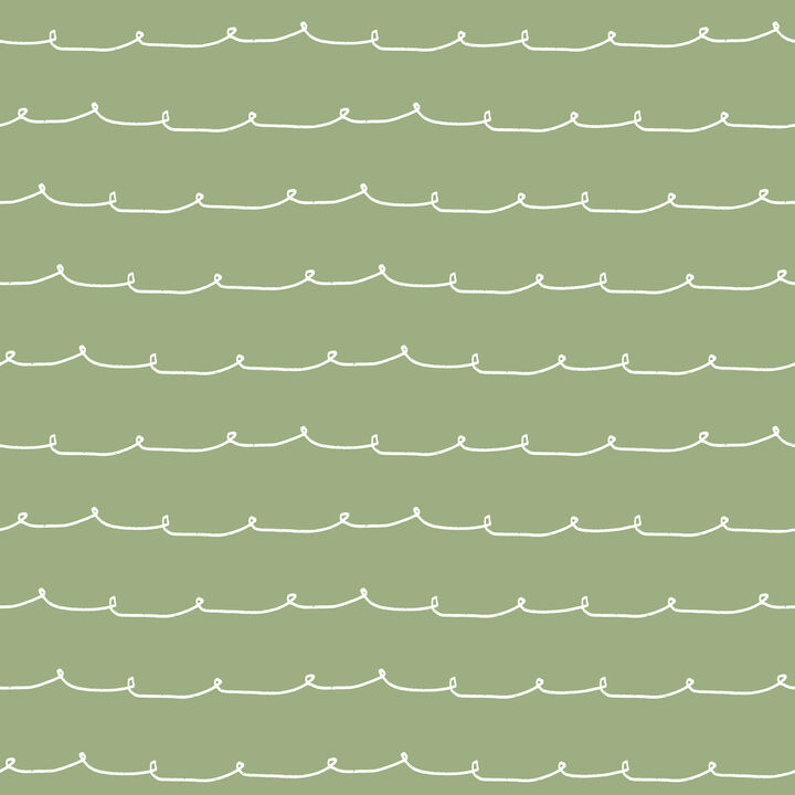 Wiggle Line Green Stripe Wallpaper