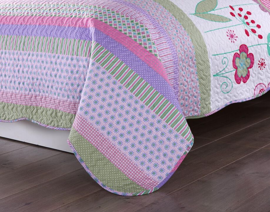 MarCielo Kids Floral Quilt Bedspread Set For Teens Girls Boys.