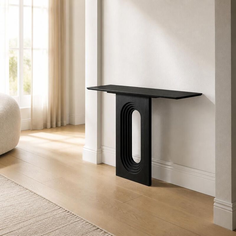 GOODSILO 47.24 Inch Narrow Console Table with Loopback Design, MDF Entryway Sofa Table for Living Room Hallway Entrance image number 2