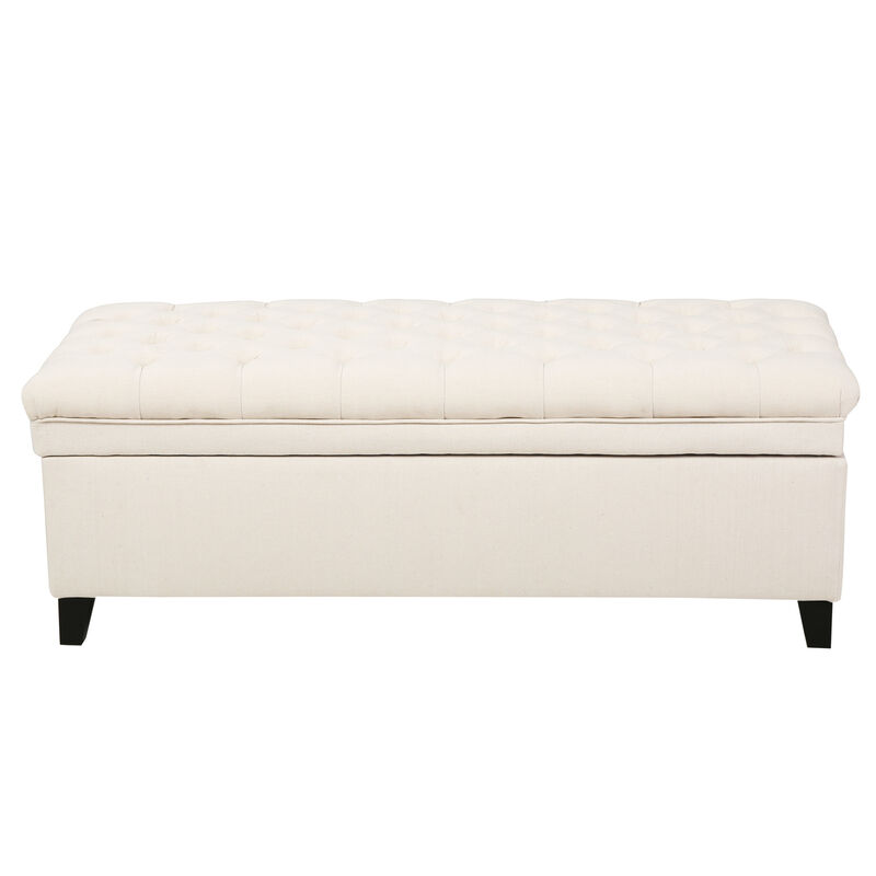 Christopher Knight Home Macaria Contemporary Tufted Fabric Storage Ottoman image number 5