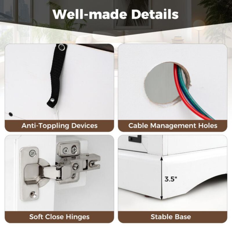 Hivvago TV Stand with LED Lights and Remote Control