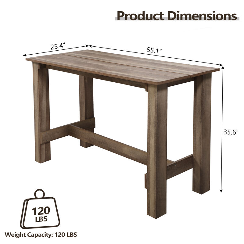 Jaxpety Rustic Counter Bar Table