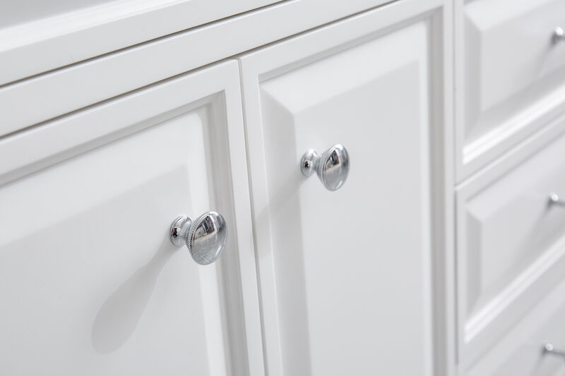 Palace 72 In. Double Sink Carrara Quartz Countertop Bath Vanity in Pure White with Chrome Hardware