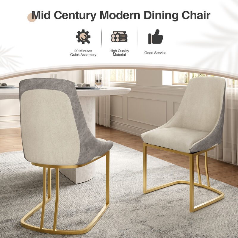 Modern Dining Chair with Metal Legs(Set of 2) image number 5