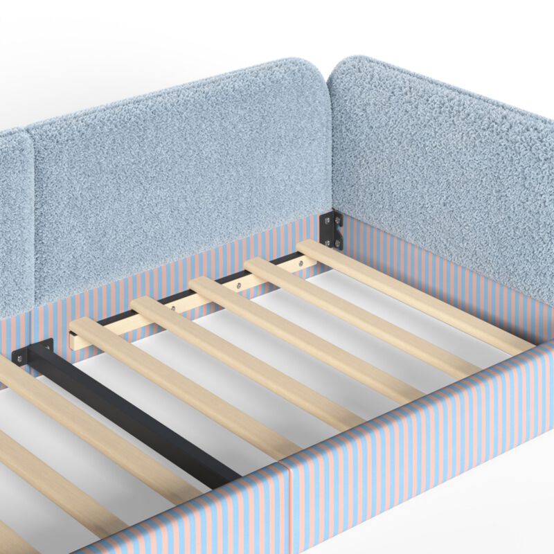 Kekges Teddy Boucl&eacute; Upholstered Kids Daybed Frame image number 5