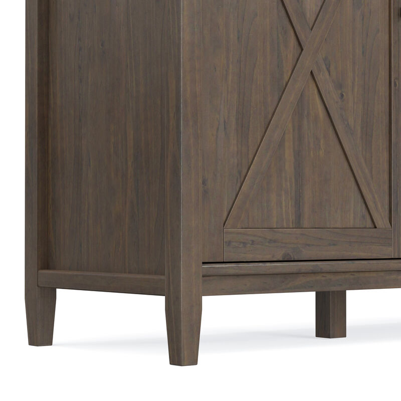 Ela SOLID WOOD 60 inch Wide Transitional Wide Storage Cabinet in Smoky Brown