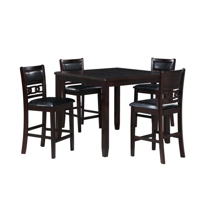 New Classic Furniture Furniture Gia 5-Piece Transitional Wood Counter Set in Ebony
