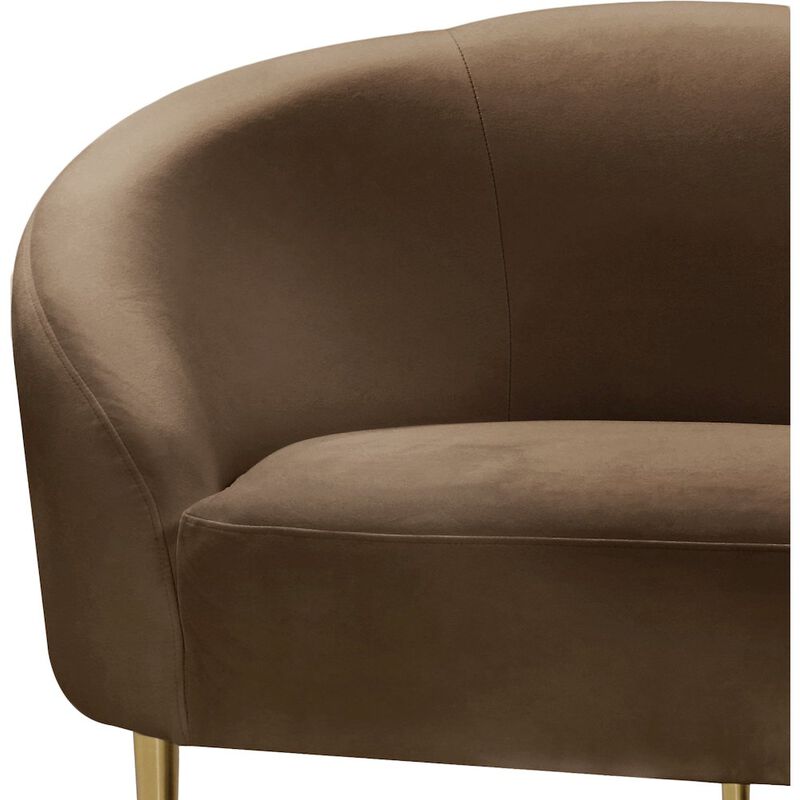 Meridian Furniture Ritz Brown Velvet Loveseat