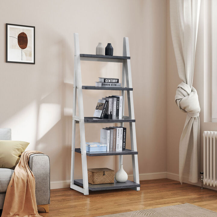 GOODSILO 5-Tier Ladder Style Shelving Unit with Modern Storage Design for Home Organization and Display