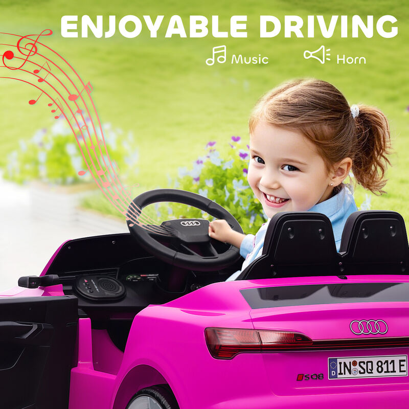 BreeBe Audi Q8 e-tron Sportback Licensed 12V Battery Powered Kids Electric Car w/ Spring Suspension, Soft Start image number 5