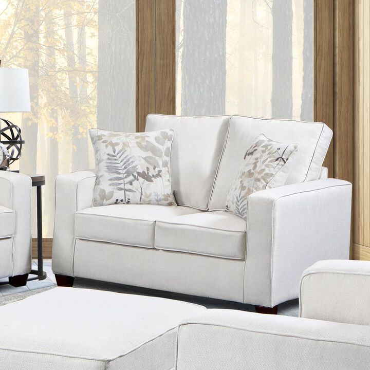 American Furniture Classics Living Room Relay Linen Loveseat with Two Throw Pillows