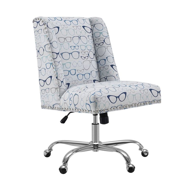 Linon Draper Office Chair, Glasses Print