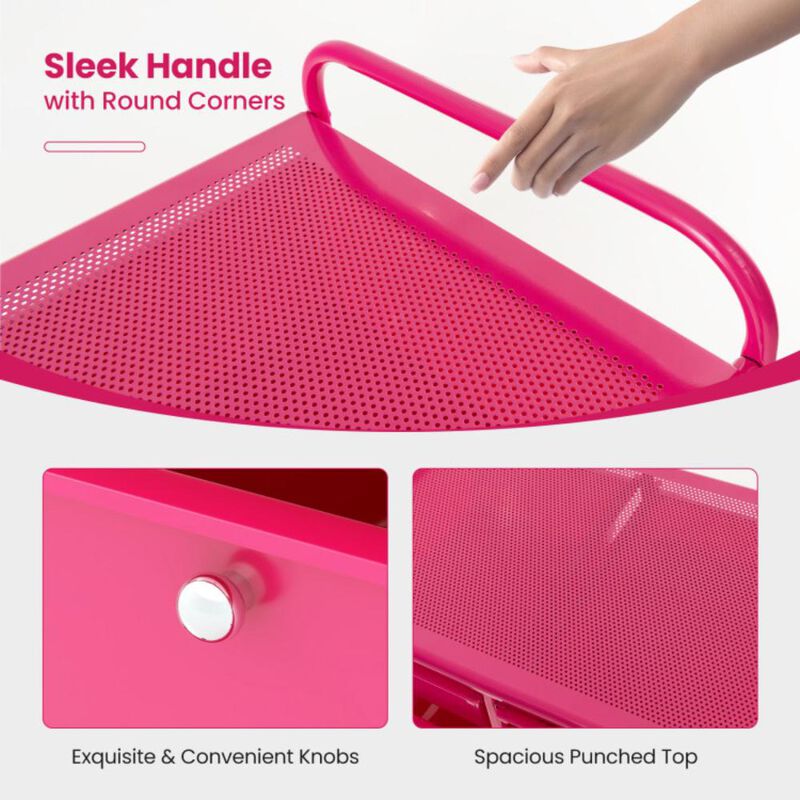 Hivvago 9-Drawer Rolling Storage Cart with Colorful Drawers and Metal Frame