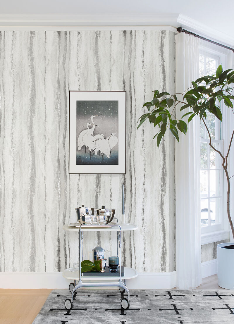 Delesse Platinum Marbled Wallpaper (Set of 2) image number 1
