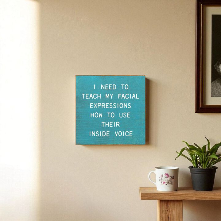 Funny Facial Expressions Wooden Sign Home Office Wall Decor