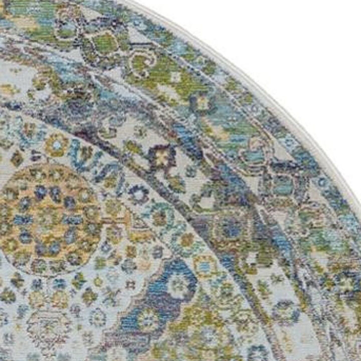 HomeRoots Floral Distressed Non Skid Area Rug