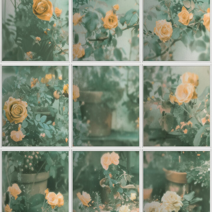 Rose Garden Window Trompe L'Oeil Wallpaper