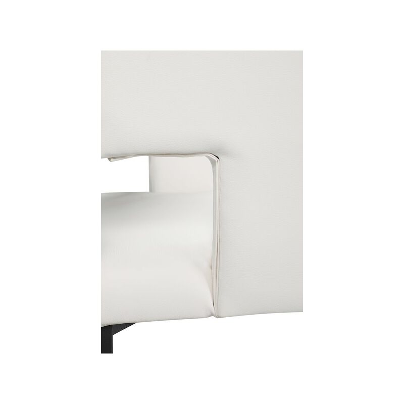 Meridian Furniture Caleb White Vegan Leather Dining Chair, Set of 2