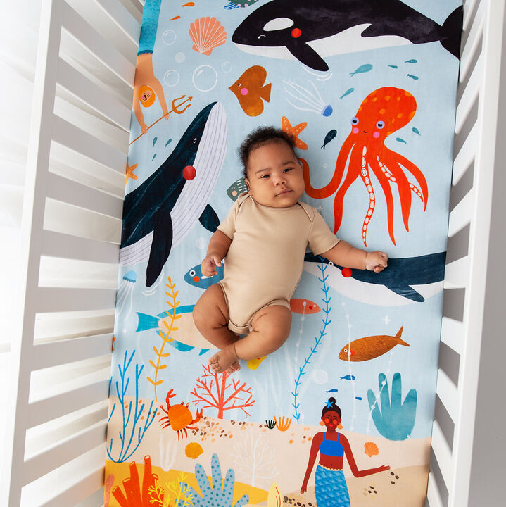 Beyond the Reef 100% Cotton Fitted Crib Sheet