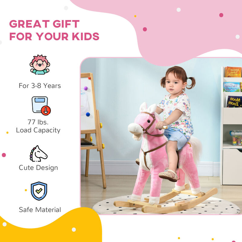 BreeBe Plush Rocking Horse with Sound for Toddlers image number 4