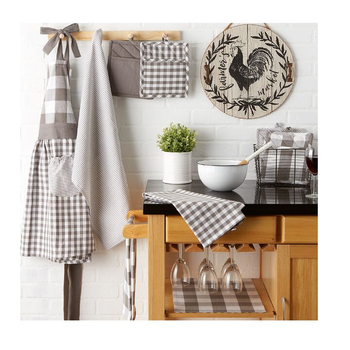 Set of 3 Assorted Gray and White Dish Towel  30"