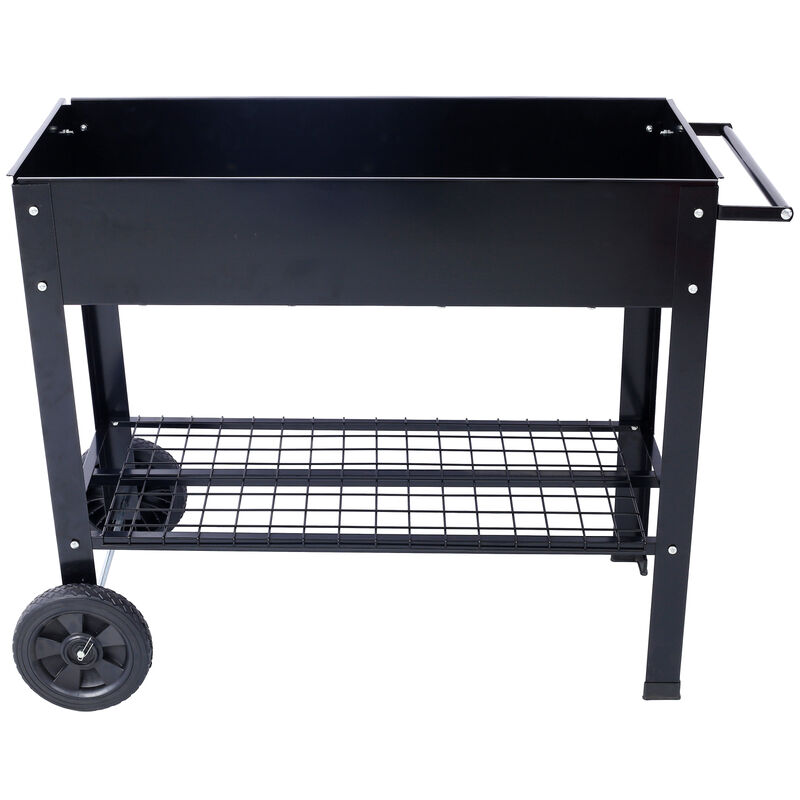 Streamdale Elevated Metal Planter Mobile, Ergonomic, Black image number 4