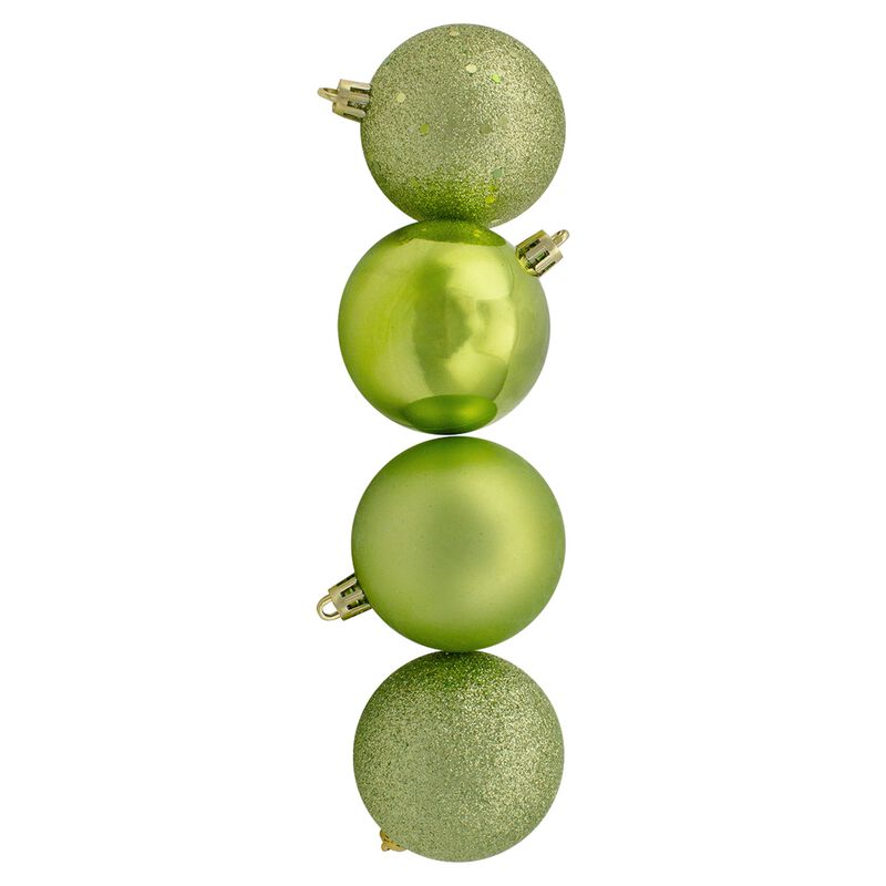 24ct Kiwi Green Shatterproof 4-Finish Christmas Ball Ornaments 2.5" (60mm) image number 2