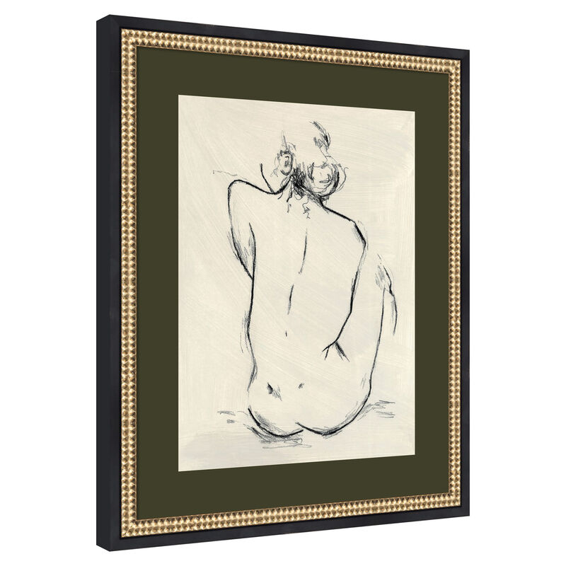 Girl Sitting by Chloe Elliott Wood Framed Wall Art Print image number 0