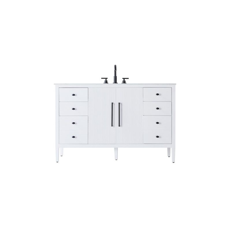 Elegant Kitchen and Bath 54 inch Single Bathroom Vanity in White