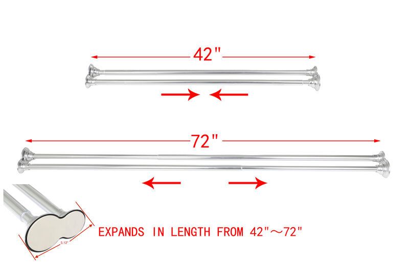 Adjustable 72" Aluminum Double Shower Curtain Rods image number 6