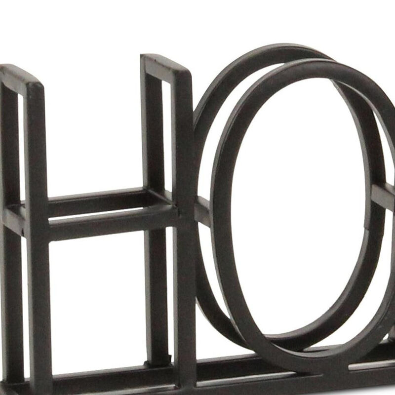 HomeRoots 11" Black Metal Home Tabletop Sign image number 4