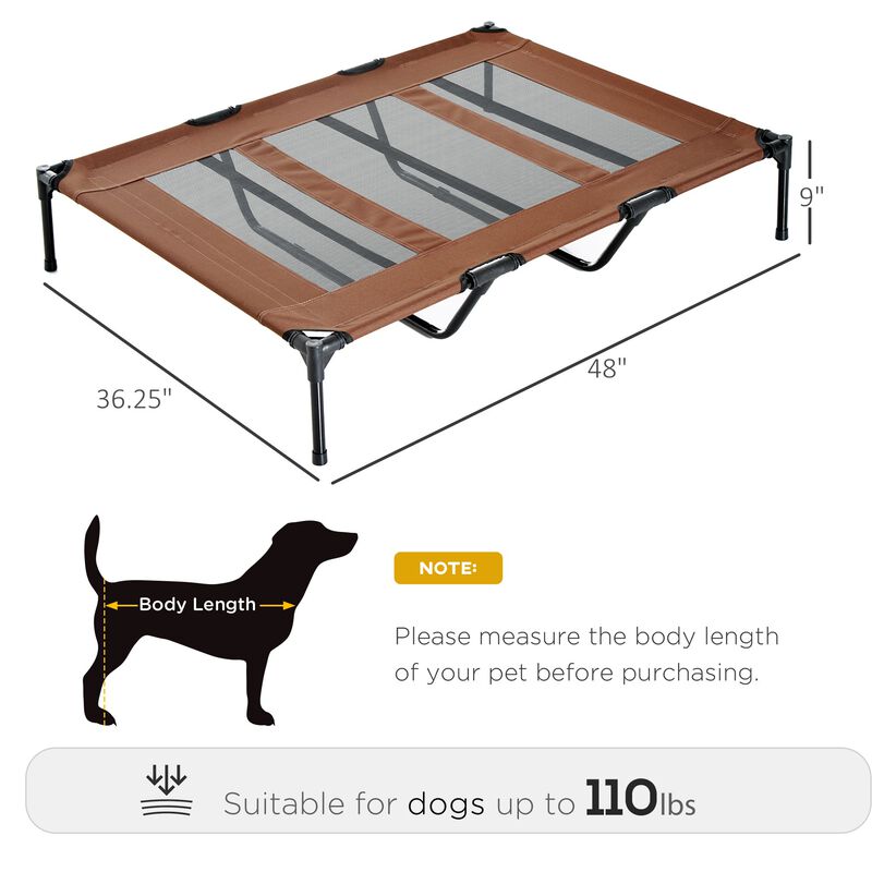 Tan Dog Lounger: 48"x36" Cooling Elevated Bed for Large Dogs