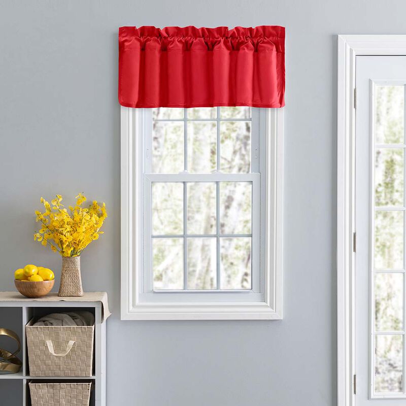 Ellis Stacey 3" Rod Pocket High Quality Fabric Solid Color Window Lined Filler Valance 42"x13" Red