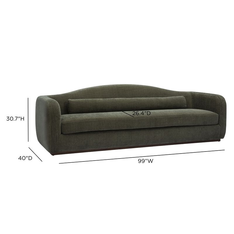 Camille Green Performance Linen Chenille Sofa image number 5