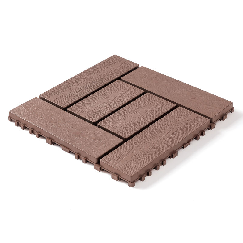 44 Pcs Interlocking Deck Tiles,Plastic Patio Flooring Outdoor Waterproof, All Weather Use for Balcony Porch Backyard Poolside image number 1