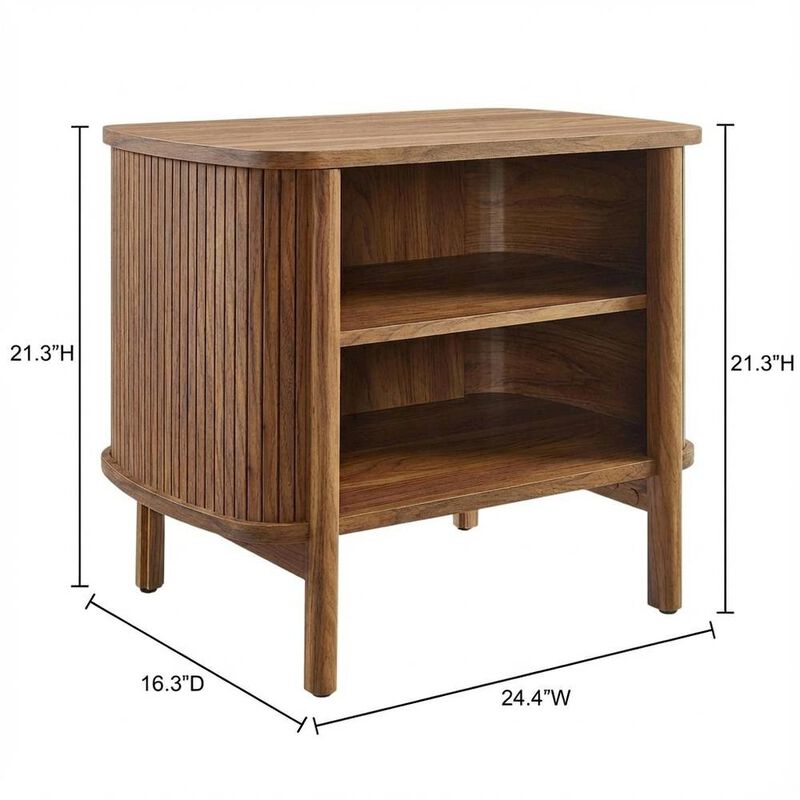 Nightstand with Open Storage in Black, for Bedroom Living Space image number 1