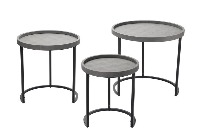 Maddox Faux Shagreen Nesting Tables (Set of 3)