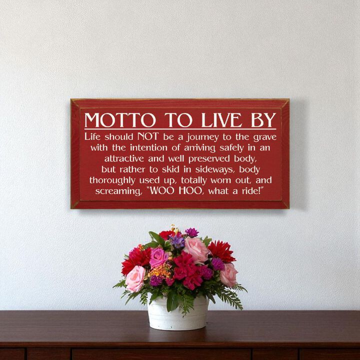 General Motto to Live By Wood Sign Motivational Wall Art Decor